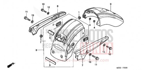 GARDE-BOUE ARRIERE/BARRE D'APPUI GL1500C2 de 2002